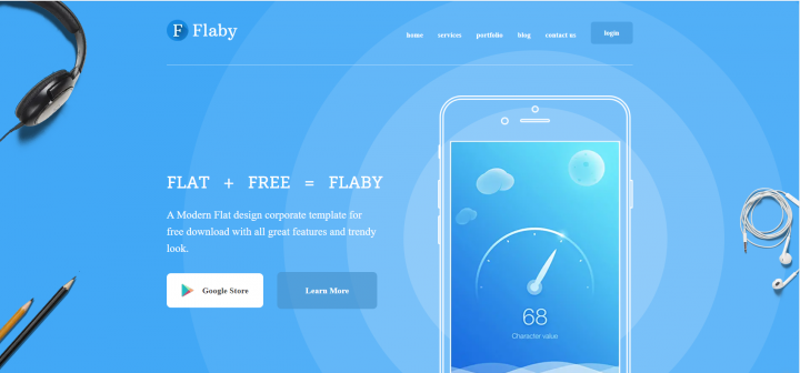 Адаптивная верстка главной страницы Flaby