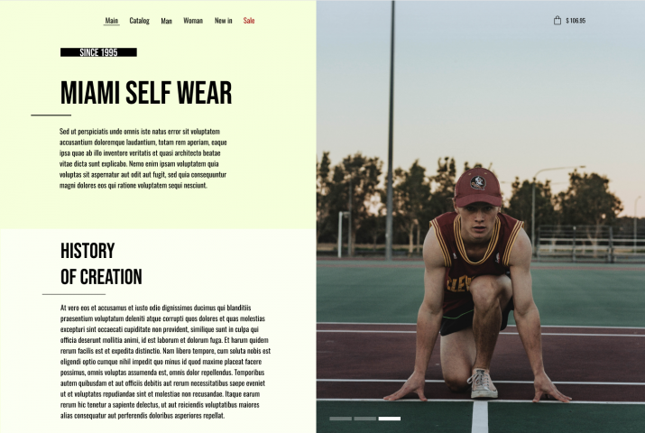 Дизайн сайта "Miami self wear"