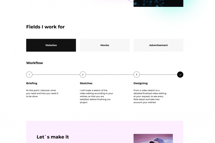 Videoeditor — Landing Page | Web Site Design