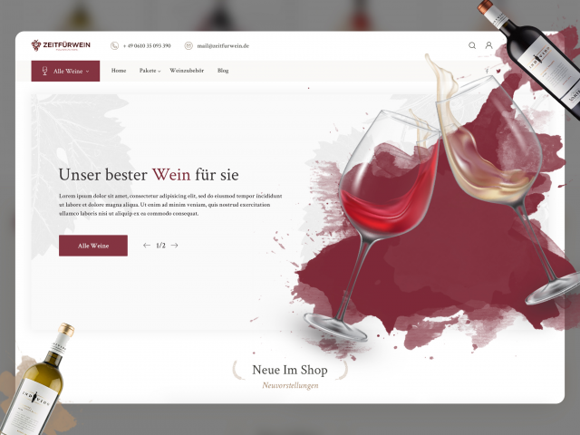 Винный интернет-магазин zeitfurwein.de | Редизайн