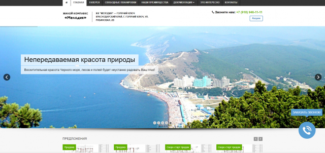 Создание сайта компании-застройщика «Новоселье»