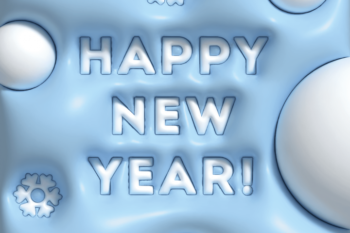 3d обложка для открытки на Новый год