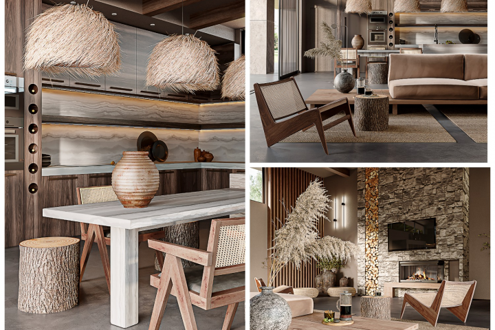 Курсовая работа по 3D визуализации - Кухня-Гостиная