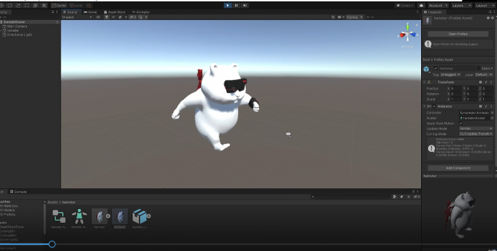 Разработка анимации бега хомяка для проекта HamstersWar