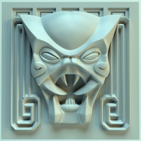 Wall tile Head of predator