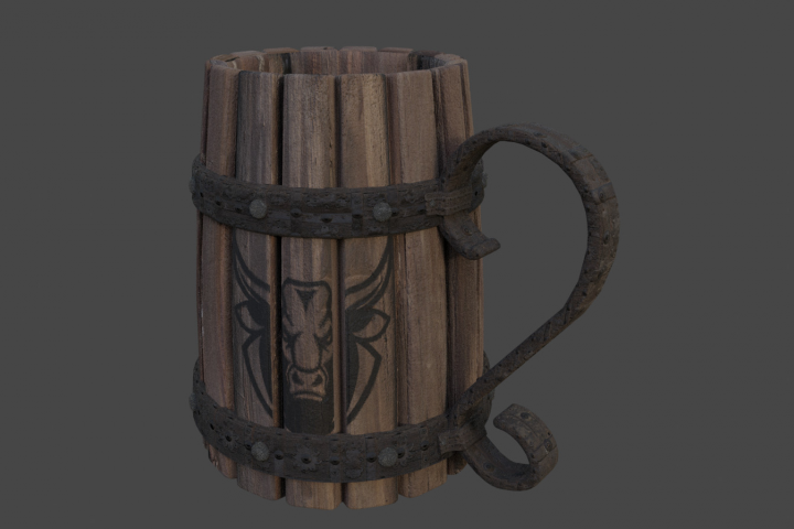 3д модель средневековой кружки