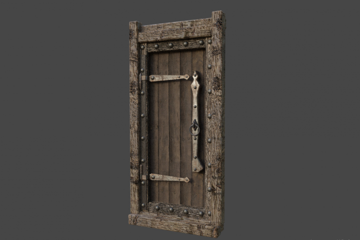 3д модель средневековой двери№2