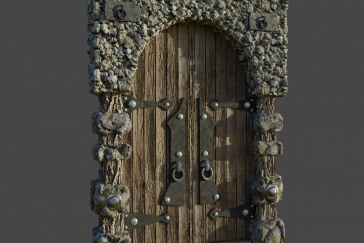 3д модель средневековой двери