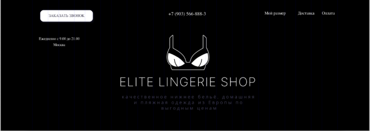 Дизайн интернет-магазина нижнего белья