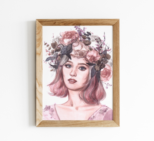 Портрет по фото на заказ в технике акварель