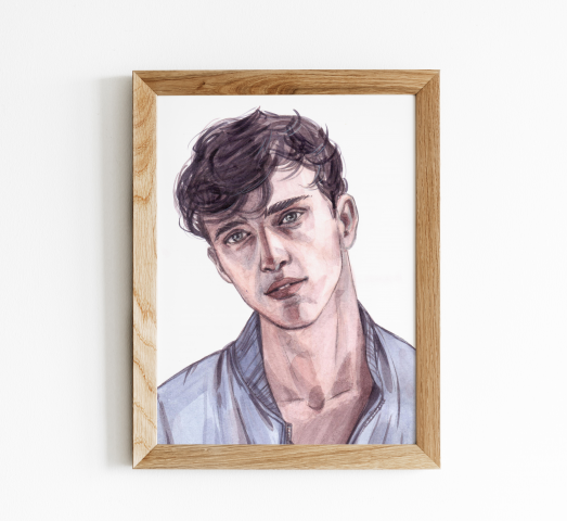 Портрет по фото на заказ в технике акварель