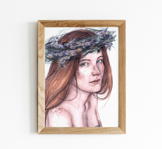 Портрет по фото на заказ в технике акварель