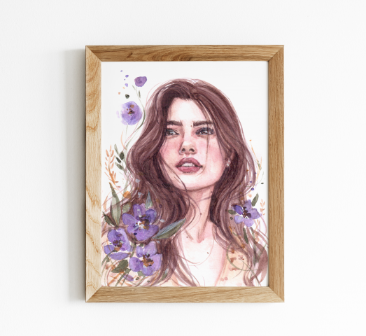 Портрет по фото на заказ в технике акварель