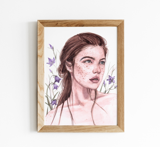 Портрет по фото на заказ в технике акварель