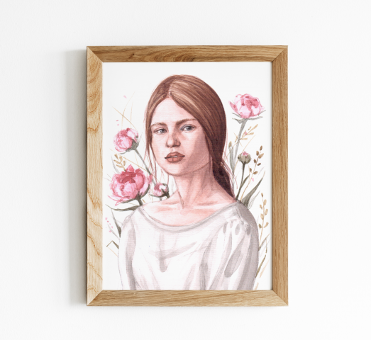 Портрет по фото на заказ в технике акварель