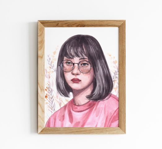 Портрет по фото на заказ в технике акварель