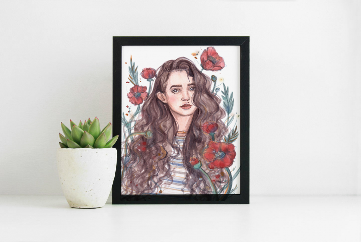 Портрет по фото на заказ в технике акварель