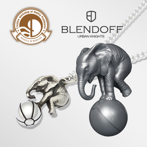 3d модель подвески "Слоник"