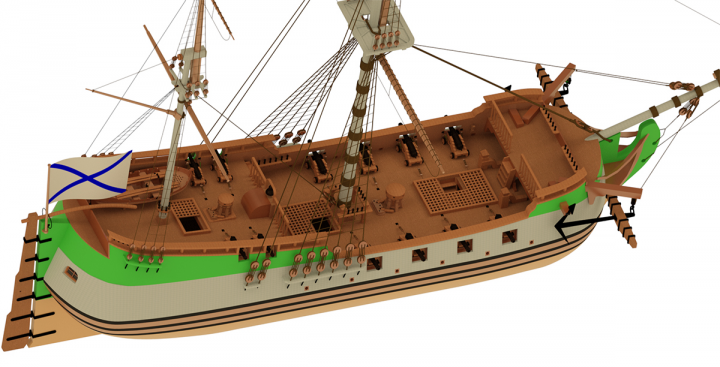 Модель корабля XVIII в.