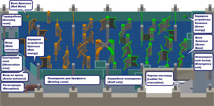 макет лабиринта лазертаг-арены