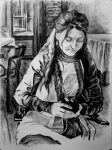 портрет углем