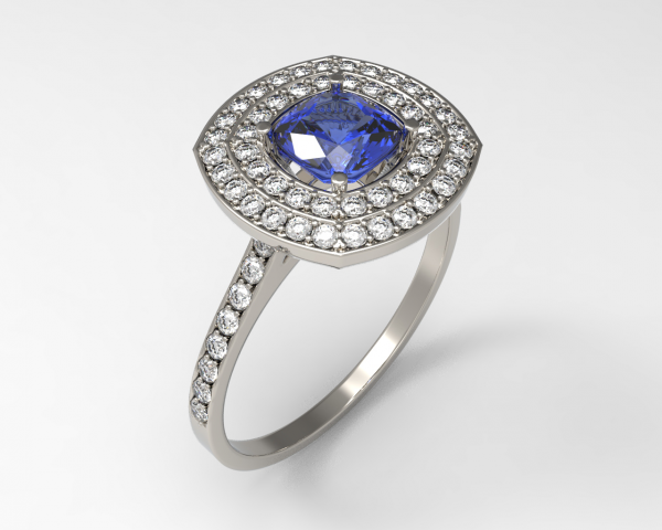 Saphire and diamond ring