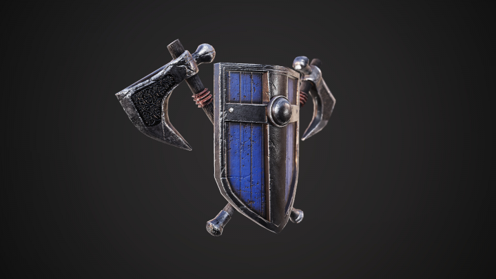 Old shield and axes