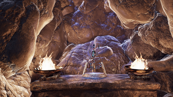 Floating stones in the cave