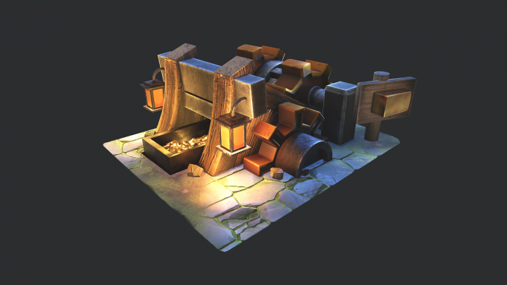 Stylized Gold mine upgrade levels