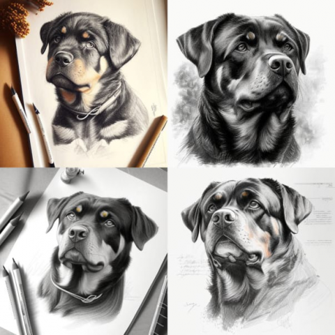 Эскизы ротвейлера