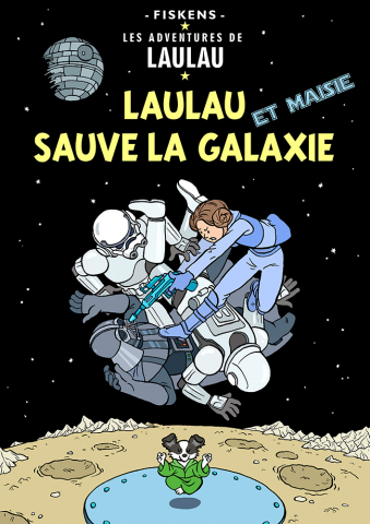 Иллюстрация в стиле комиксов про Тинтина на сюжет Звездных войн