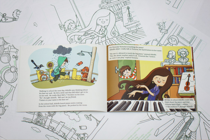 Разворот книги "Я могу играть на пианино"