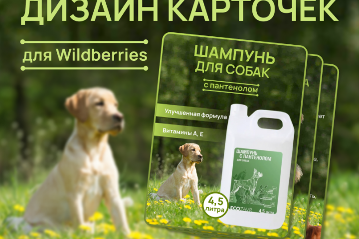 Дизайн карточки товара "Шампунь для собак"
