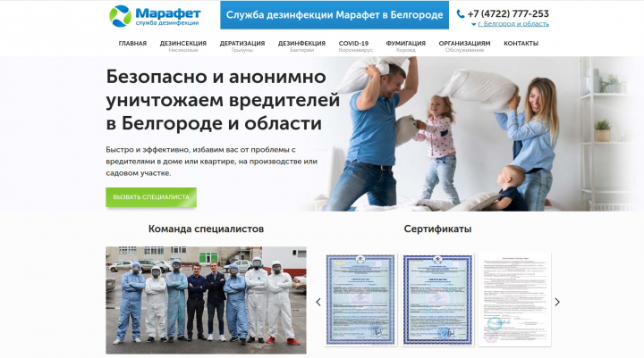 Мультидоменное веб приложение для фирмы Дезмарафет