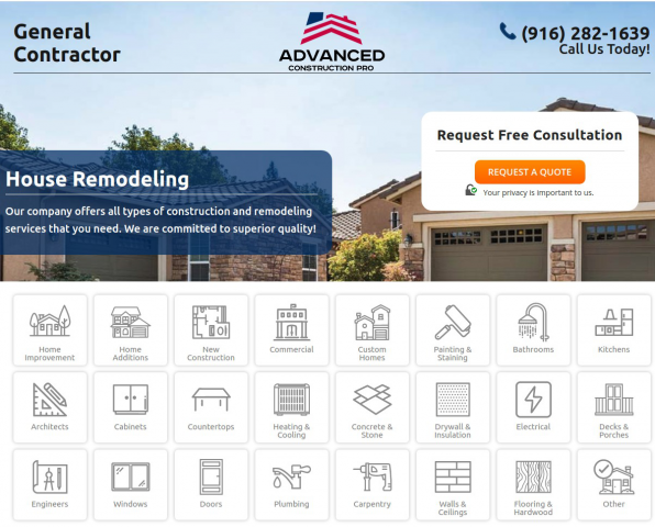 Верстка сайта для строительной компани