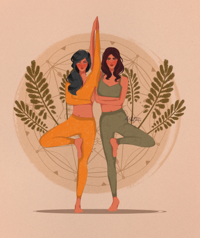 Иллюстрация "Парная йога"