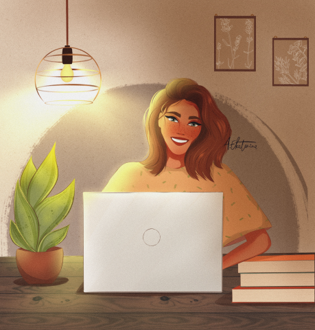 Иллюстрация "Работа из дома"