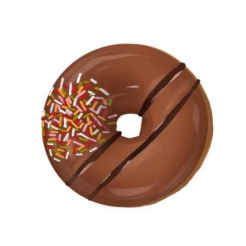 Иллюстрация реализм Еда/пончик