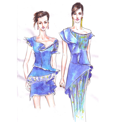 Эскизы платьев класса люкс