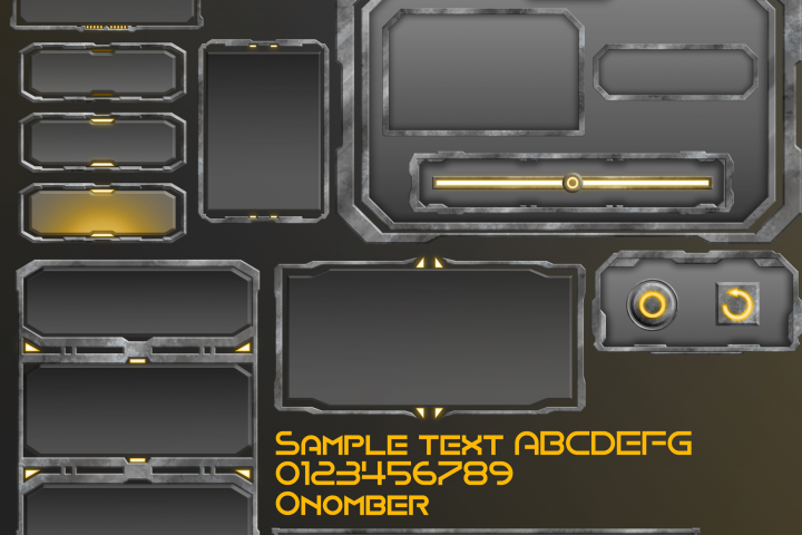 Элементы интерфейса для игры Ultracopters