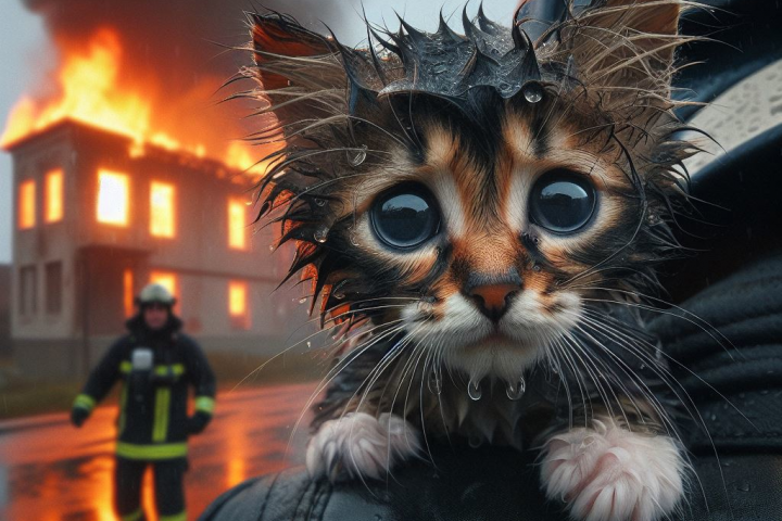 Спасенный котёнок