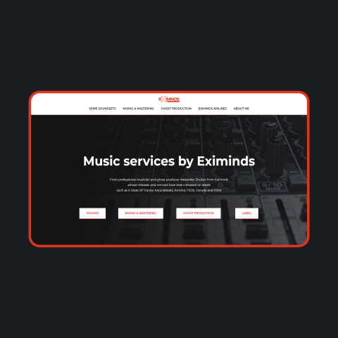 Сайт музыкальных услуг для англоязычной аудитории