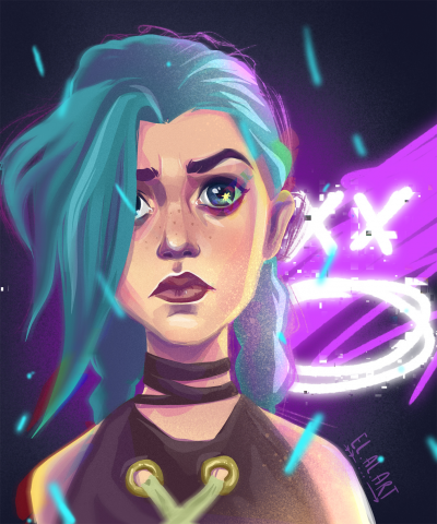 Арт персонажа сериала "Аркейн" - Джинкс