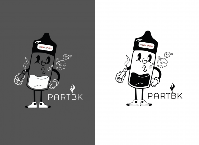 Логотип с маскотом для вейпшопа