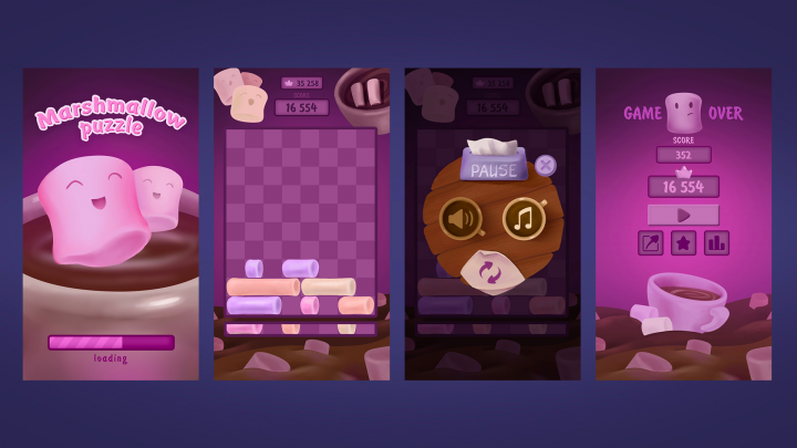 Графика для игры Marshmallow puzzle