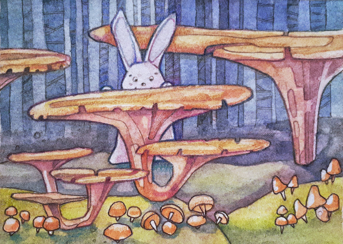 "Охота на грибы" из серии "Жизни кроликов"