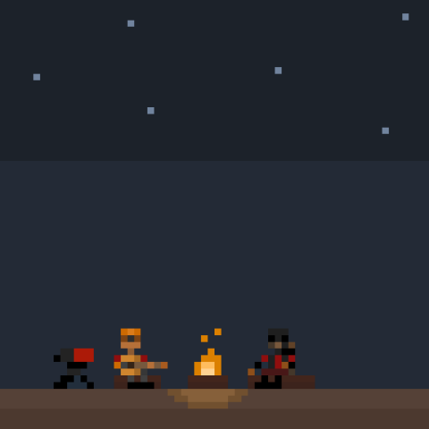 Team Fortress 2; персонажи у костра
