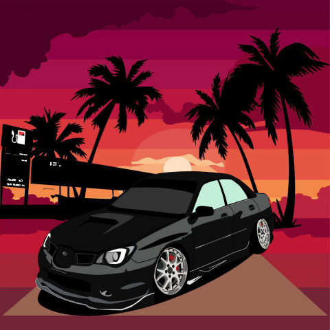 Векторное изображение авто в стиле gta