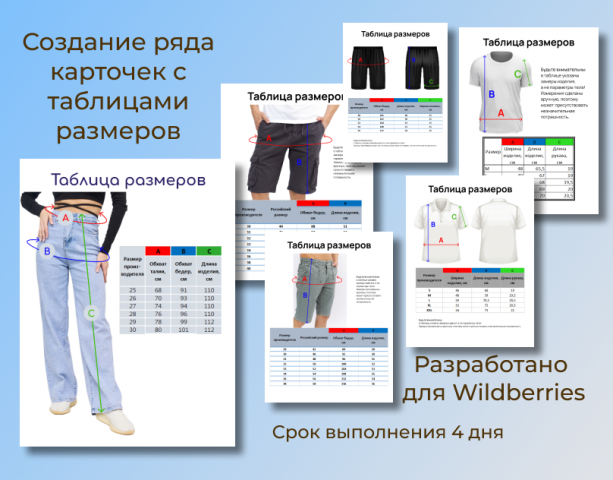 Размерные таблицы