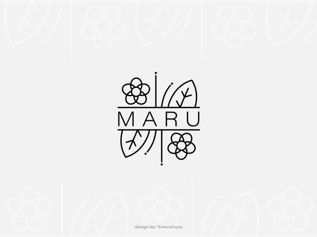 Разработка логотипа для цветочного бутика "MARU"